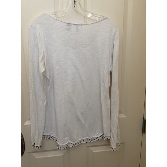 BKE Women's White Lightweight Long Sleeve Shirt With Studded Trim Large - Picture 5 of 5